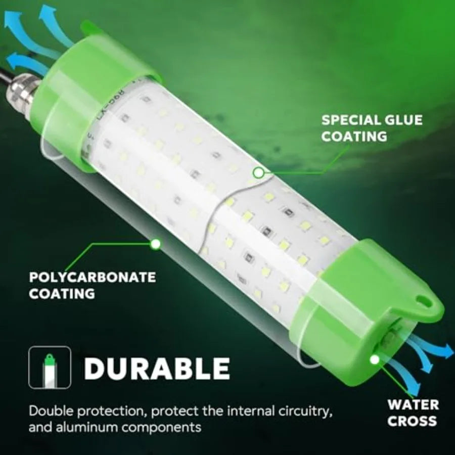 LED Underwater Fishing Light 70W 100W Fish Attracting Light Fishing Light Submersible for Dock and Boats IP68 Waterproof