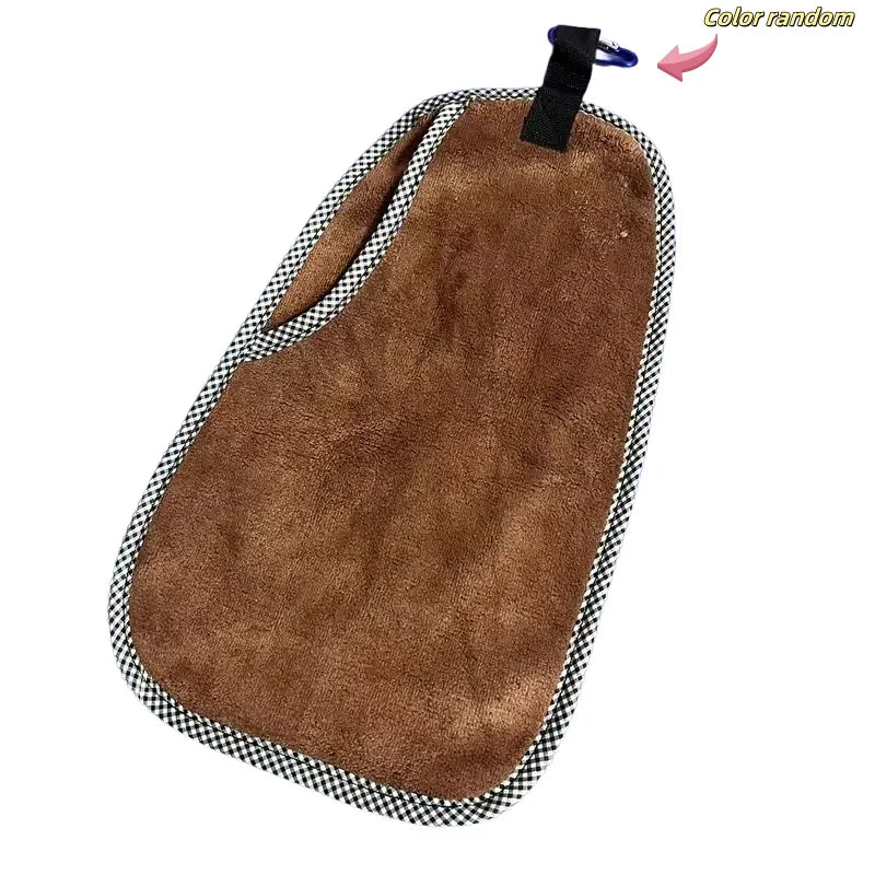 Fish Cleaning Towel Double Layer Thick Quick Dry Hand Towel with Buckle Portable Multifunctional for Fishing Gear Accessories