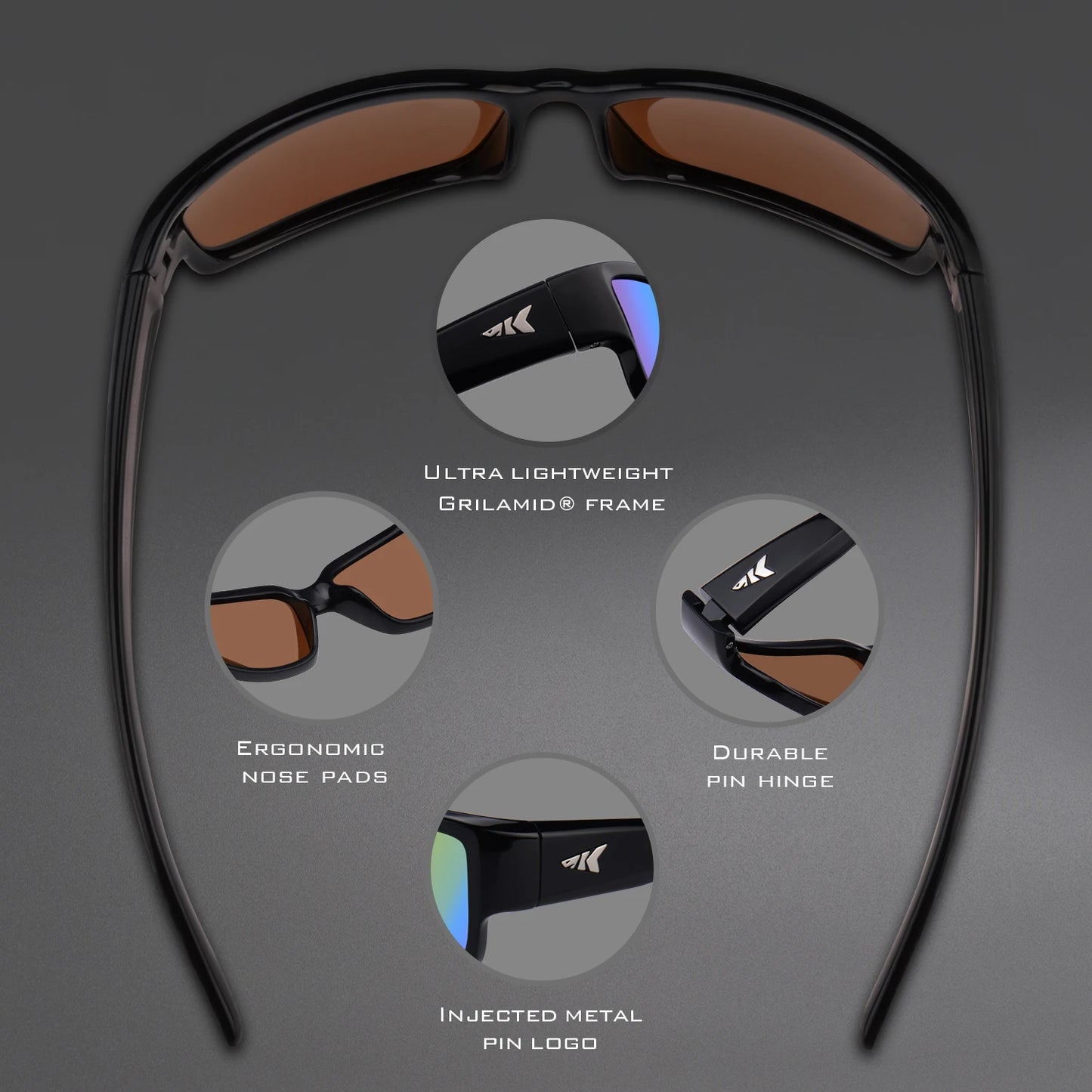 KastKing Skidaway Polarized Sport Sunglasses for Men and Women,Ideal for Driving Fishing Cycling and Running,UV Protection