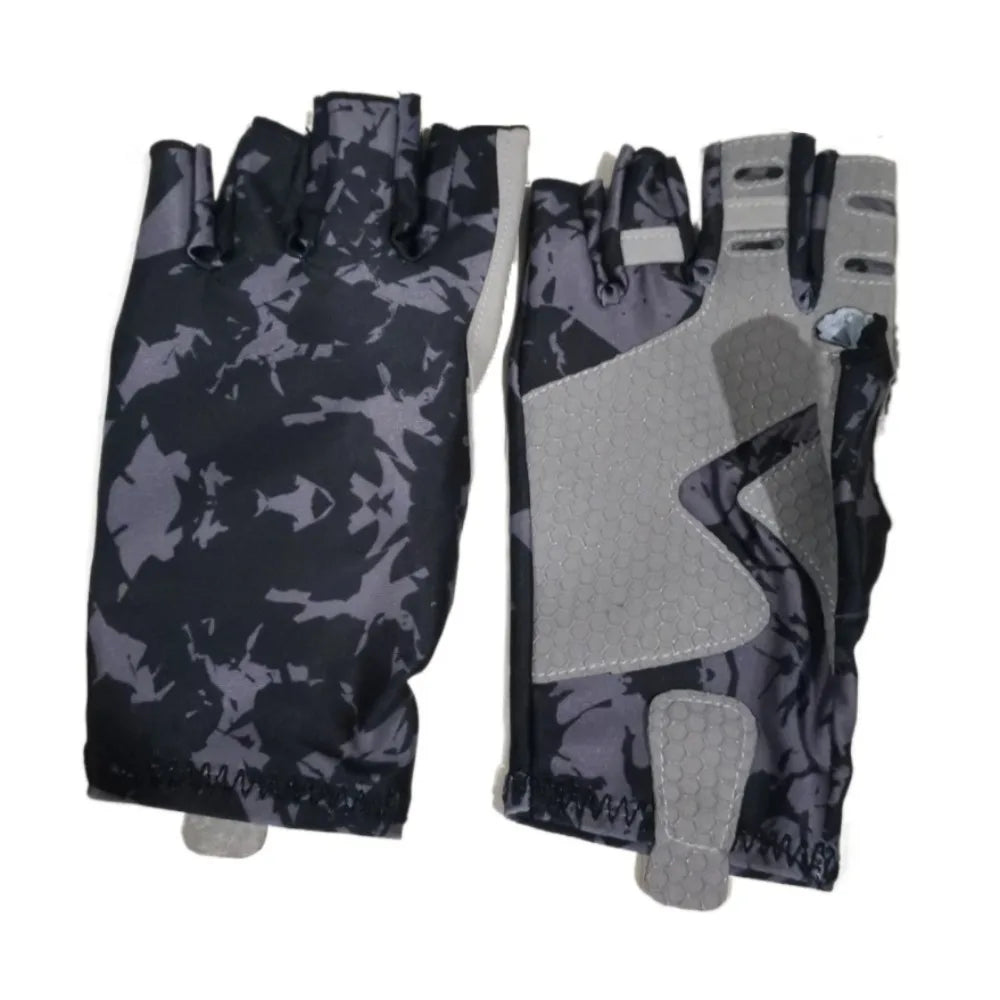 Sun Protection Half Finger Fishing Gloves Summer Sunscreen Half-finger Fingerless Fishing Gloves Fingerless Breathable