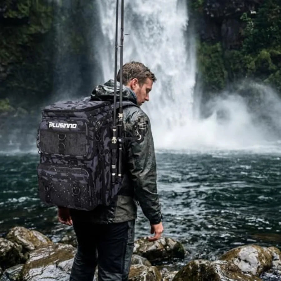 Fishing Tackle Backpack with Rod Holders