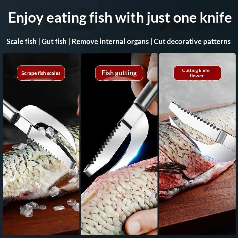 Stainless Steel 3 In 1 Fish Scale Knife Cut/Scrape/Dig
