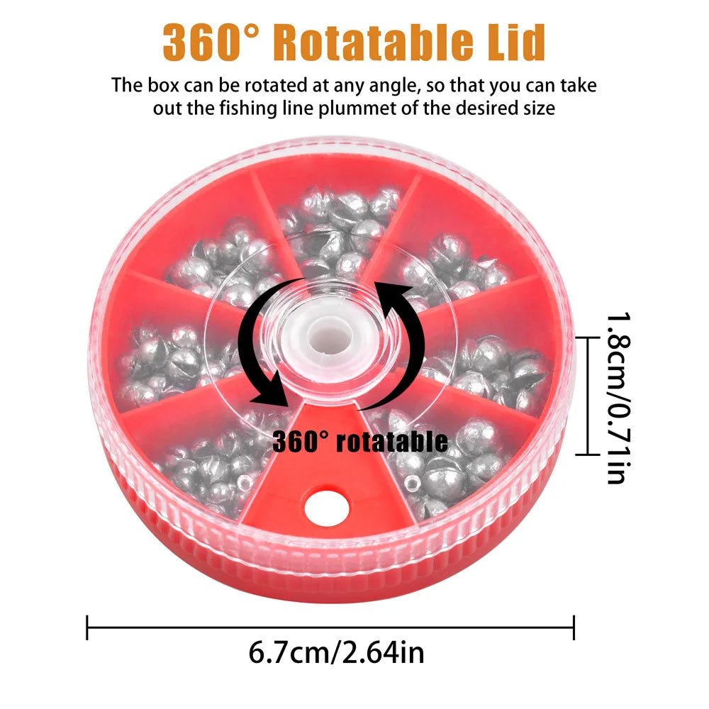 120Gram/box Round split shot fishing weights Removable Fishing Sinkers Fishing Jig rig Accessories Equipment