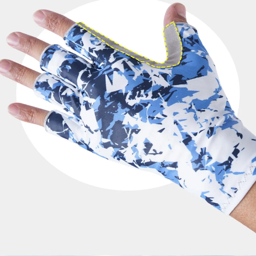 Sun Protection Half Finger Fishing Gloves Summer Sunscreen Half-finger Fingerless Fishing Gloves Fingerless Breathable
