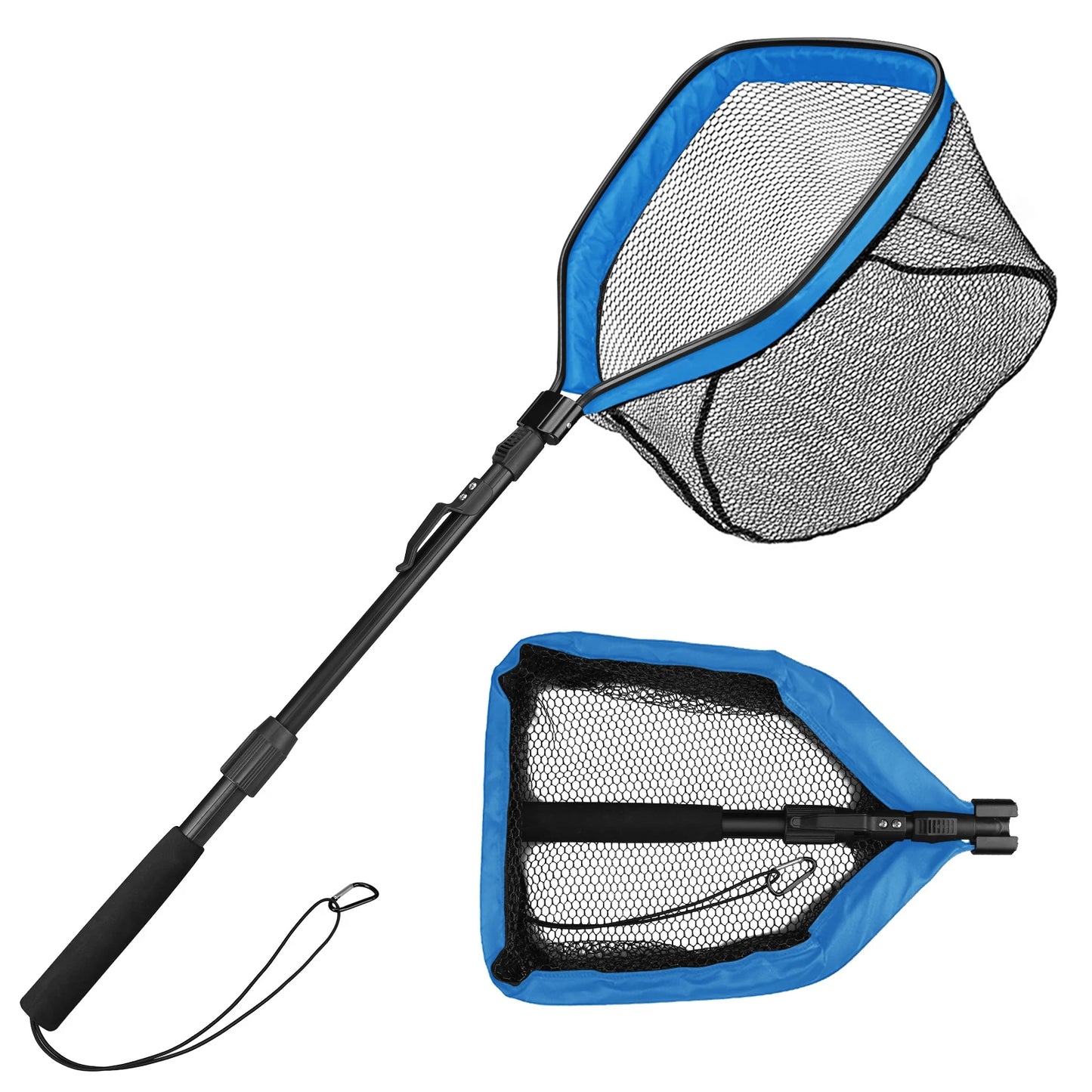 Floating/Foldable Landing Net with Telescopic Poleor Saltwater & Freshwater