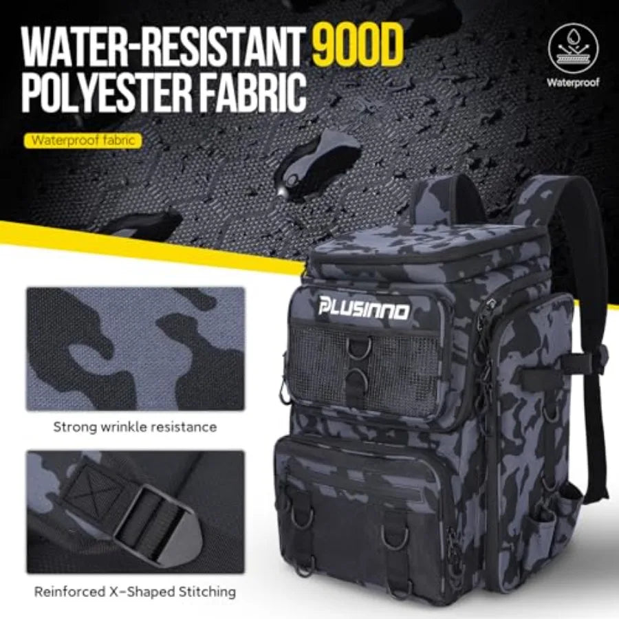 Fishing Tackle Backpack with Rod Holders