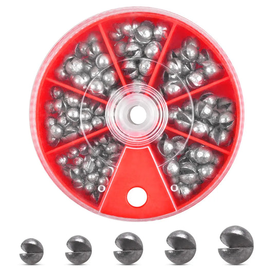 Round split shot fishing weights