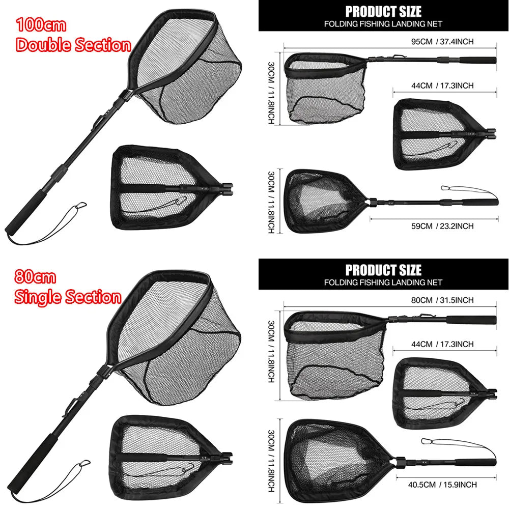 Floating/Foldable Landing Net with Telescopic Poleor Saltwater & Freshwater