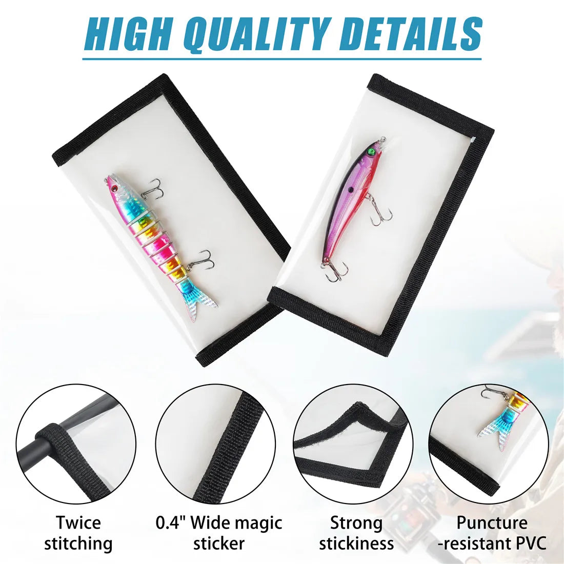 2PCS Fishing Lure Wraps Covers Durable Fishing Hook Covers Lure wrap Protector Gear Saltwater Fishing Bait Storage Tackle