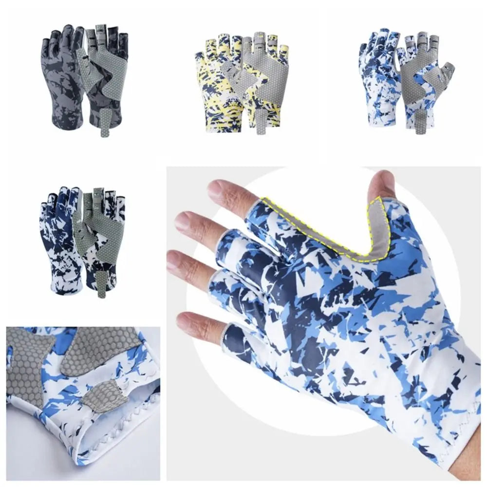 Sun Protection Half Finger Fishing Gloves Summer Sunscreen Half-finger Fingerless Fishing Gloves Fingerless Breathable