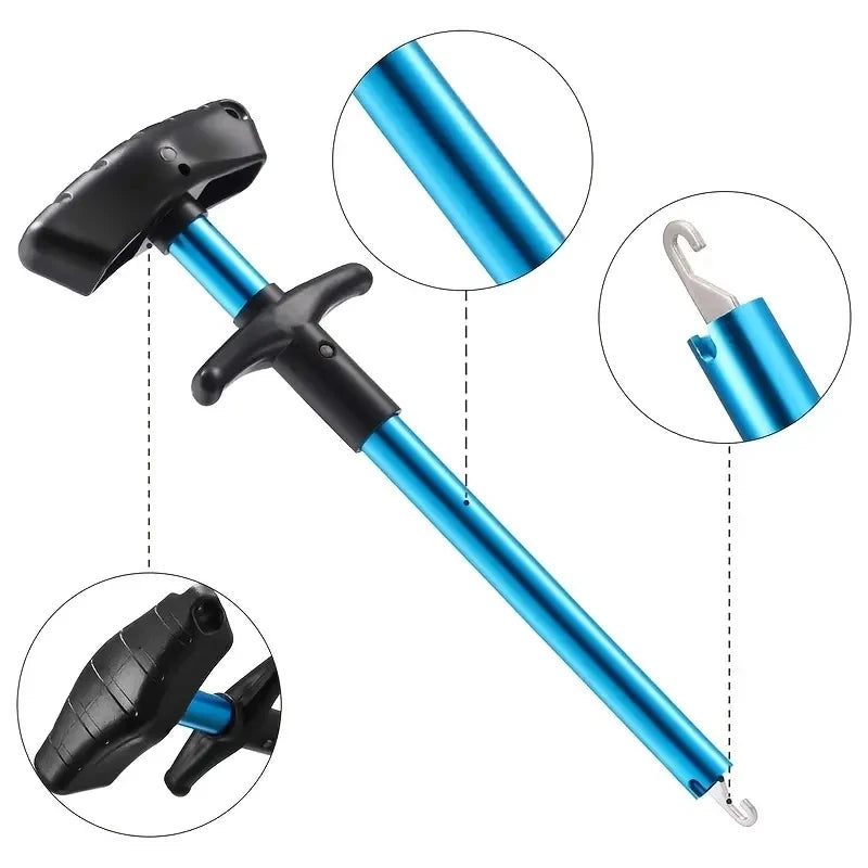 1pc Portable Aluminum T-Hook Taker Hook Taker Hook Remover Fish Hook Separator Fishing Tackle Fishing Equipment