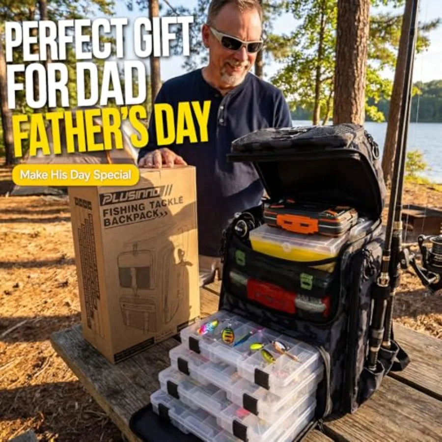 Fishing Tackle Backpack with Rod Holders