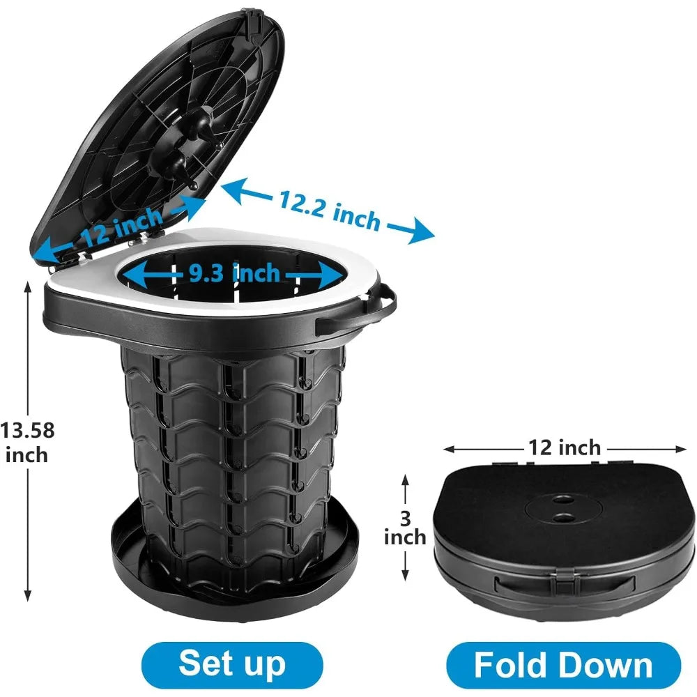 Folding Camping Toilet with Lid