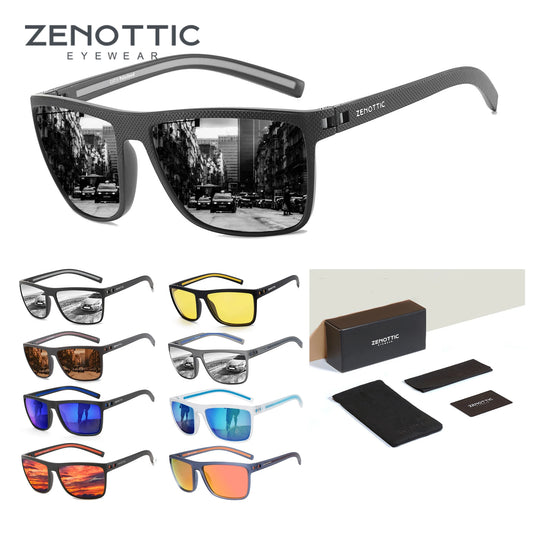 ZENOTTIC Polarized Sunglasses – Men’s Lightweight TR90 Frame, UV400 Protection, Square