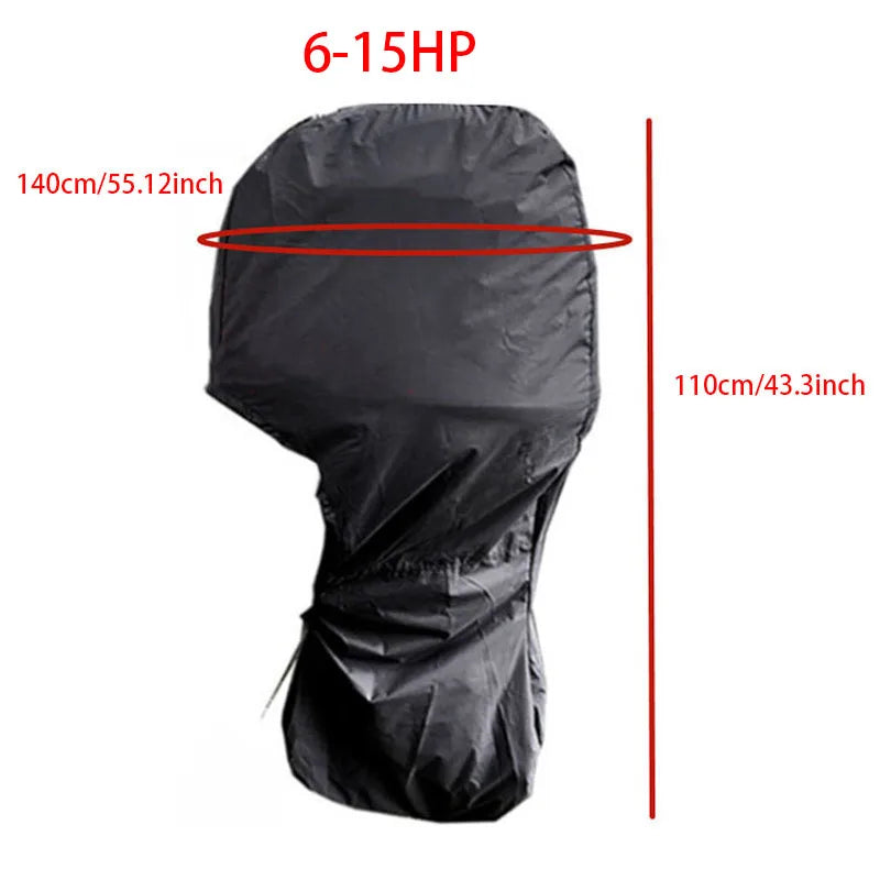 Engine Boat Cover PA Waterproof Rainproof Boat Cover, Yacht Boat Motor Cover, 420D Boat Cover 6-225HP, Simple and Portable