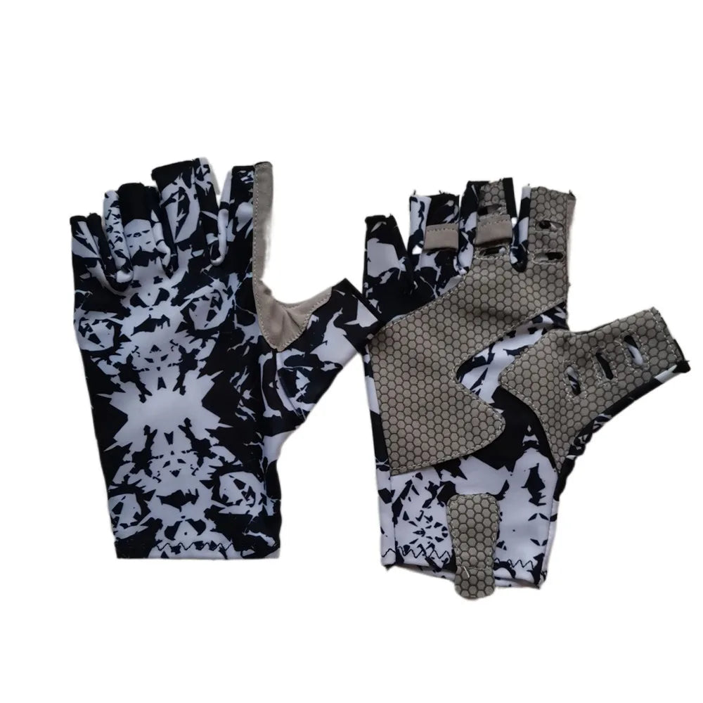 Sun Protection Half Finger Fishing Gloves Summer Sunscreen Half-finger Fingerless Fishing Gloves Fingerless Breathable