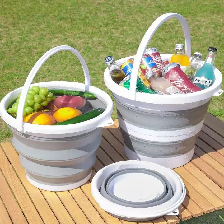 Foldable water bucket, hand-held bucket, portable integrated outdoor fishing bucket, large capacity household water bucket