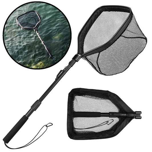 Floating/Foldable Landing Net with Telescopic Poleor Saltwater & Freshwater