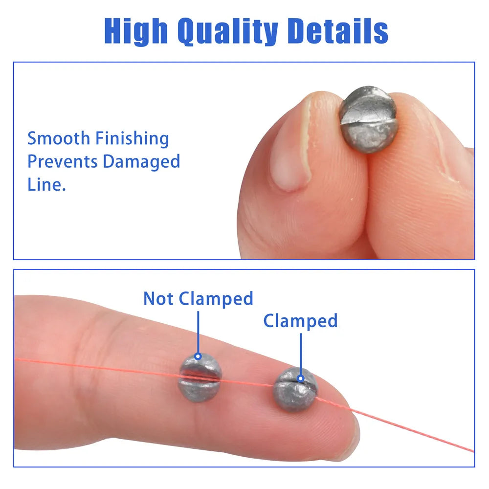 120Gram/box Round split shot fishing weights Removable Fishing Sinkers Fishing Jig rig Accessories Equipment
