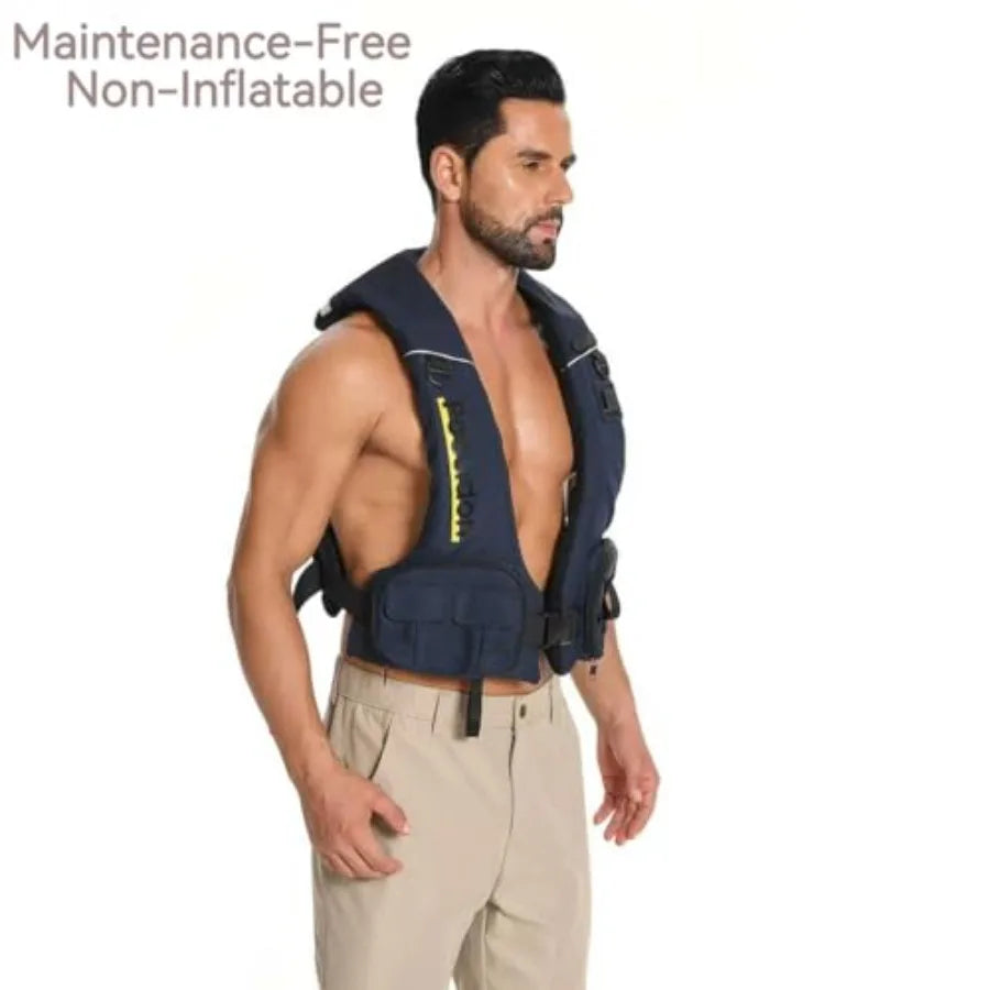 Adjustable Lightweight Breathable Water Safety Life Jacket Classic Unisex Design Multi-Functional Dual Storage Pockets Suitable