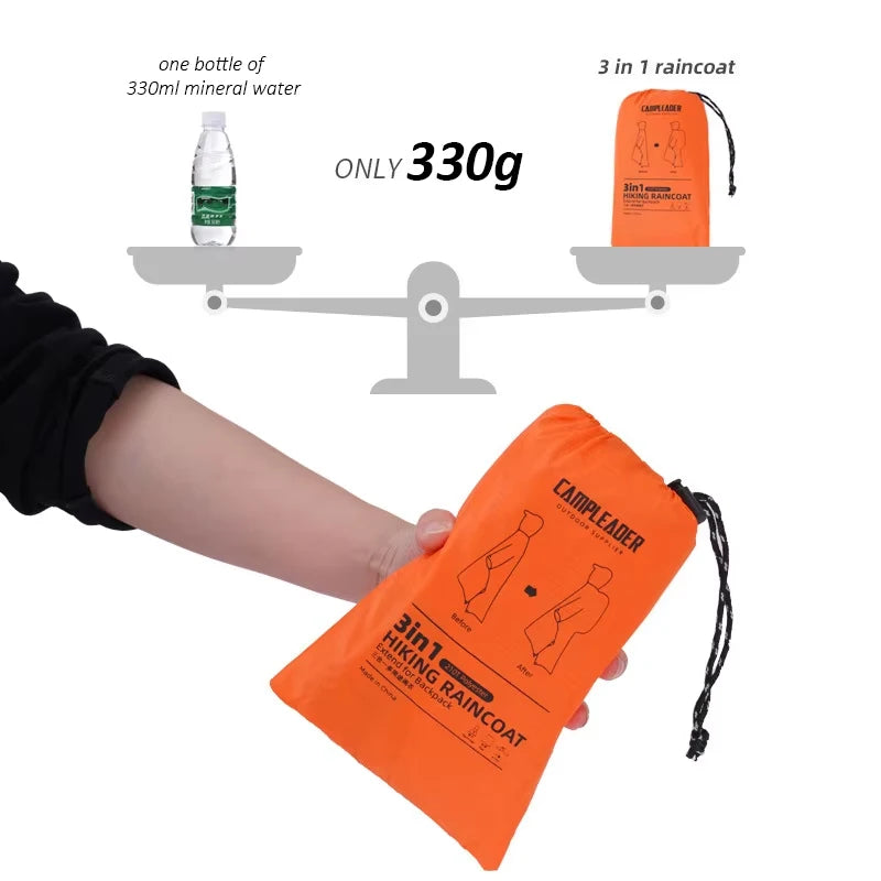 3-in-1 Outdoor Waterproof Raincoat