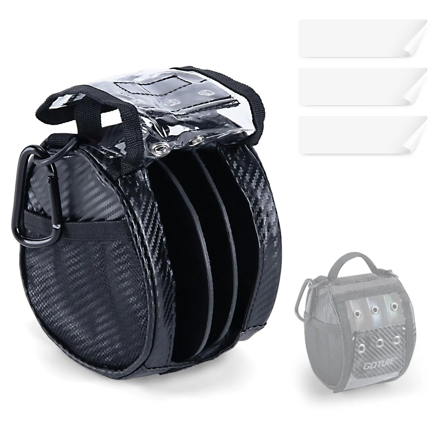 Goture 3-6 Outlet Holes Fishing Line Storage Bag Clear View Window Fishing Line Case Removable Divider Fishing Line Organizer