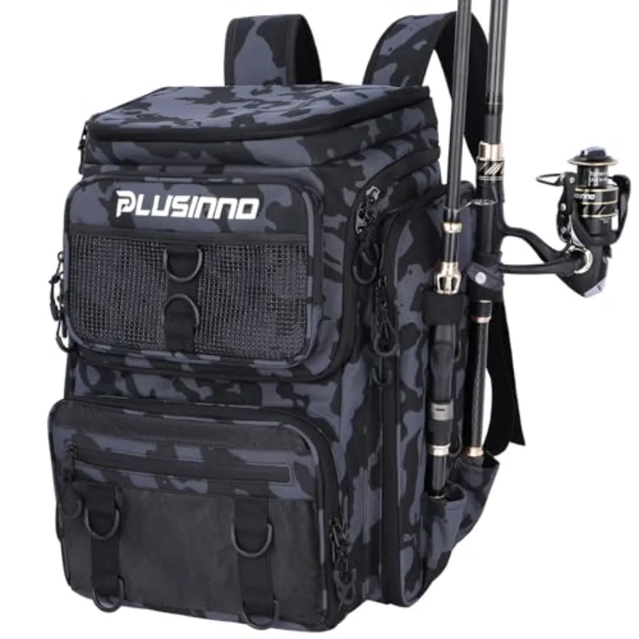 Fishing Tackle Backpack with Rod Holders