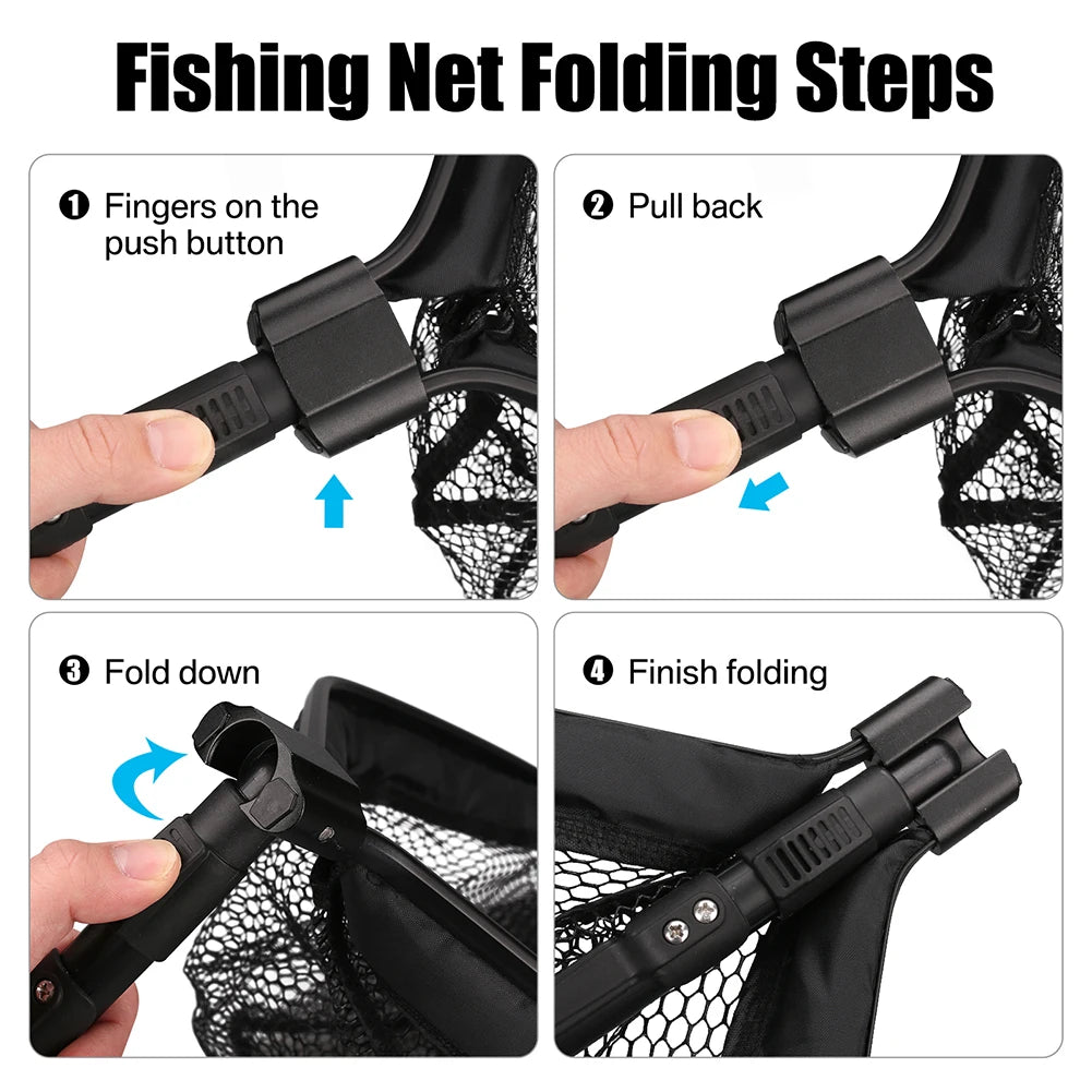 Floating/Foldable Landing Net with Telescopic Poleor Saltwater & Freshwater