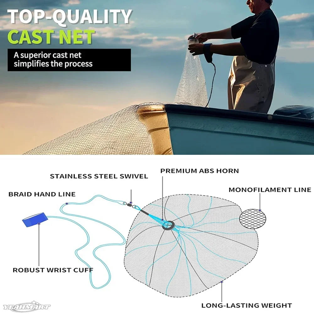 Casting Net 4ft 6ft 8ft Radius