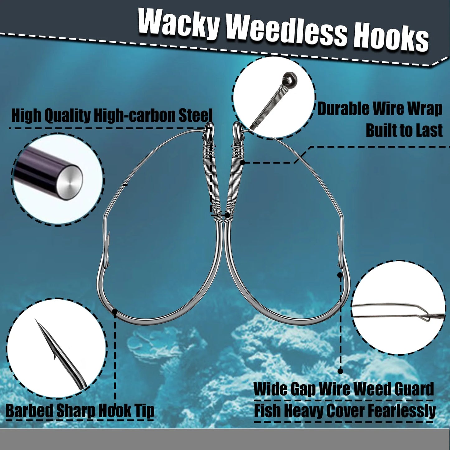 Weedless Drop Shot Hooks
