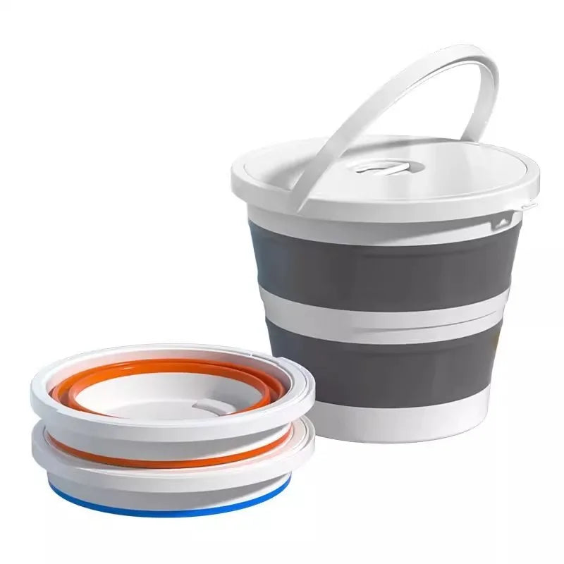 Foldable water bucket, hand-held bucket, portable integrated outdoor fishing bucket, large capacity household water bucket