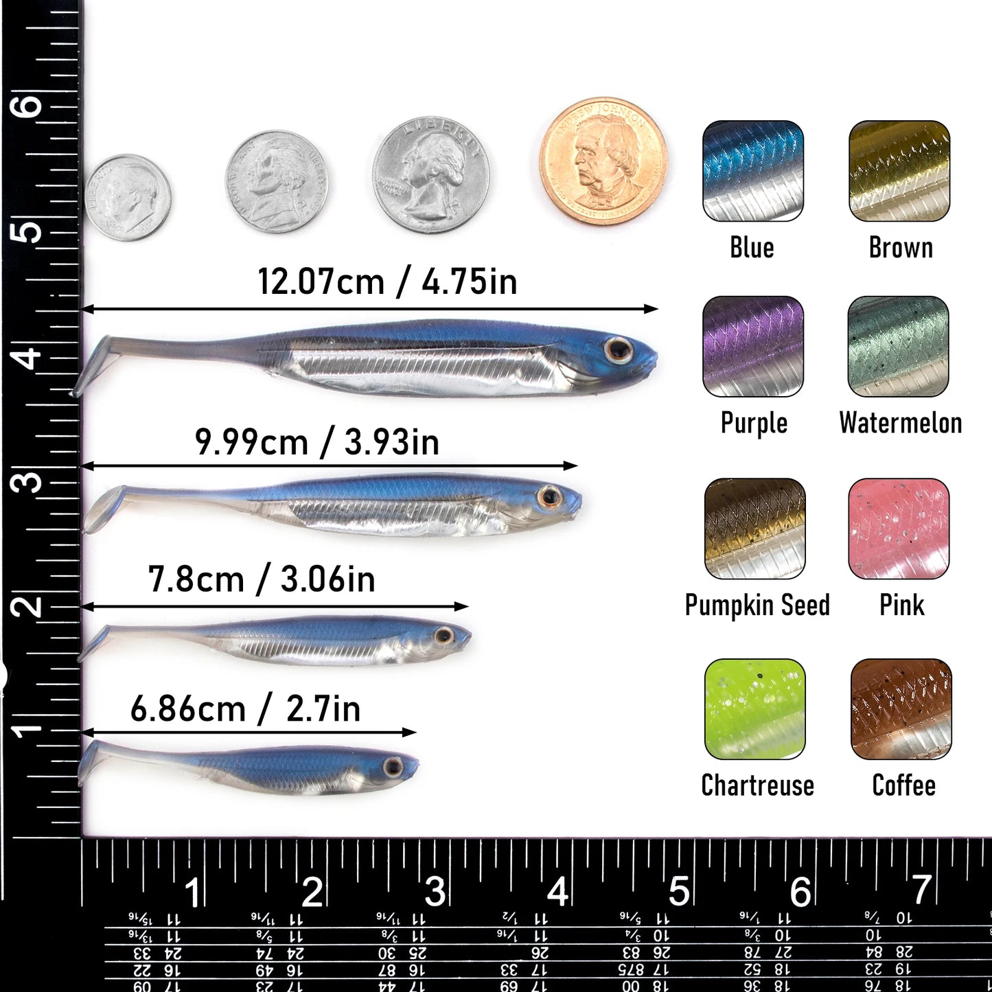 Soft Plastic Fishing Lures Paddle Tail Swimbaits