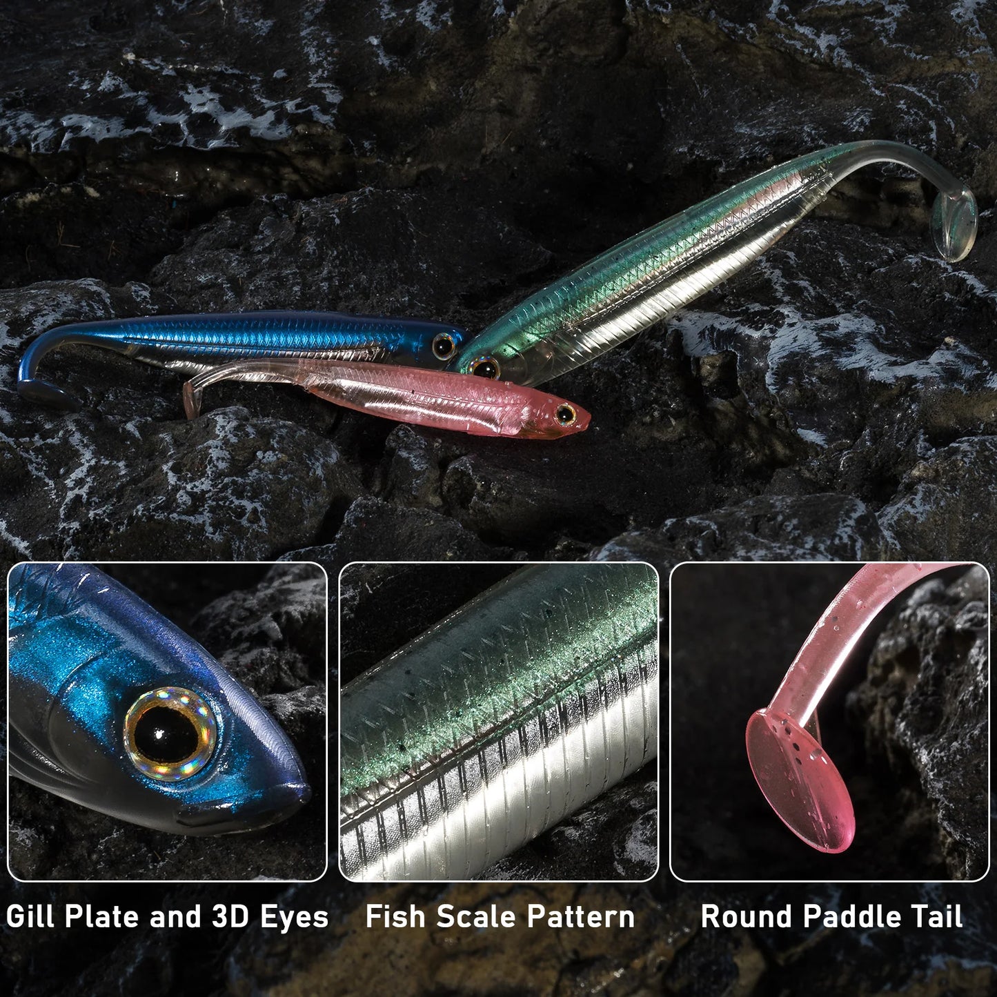 Soft Plastic Fishing Lures Paddle Tail Swimbaits