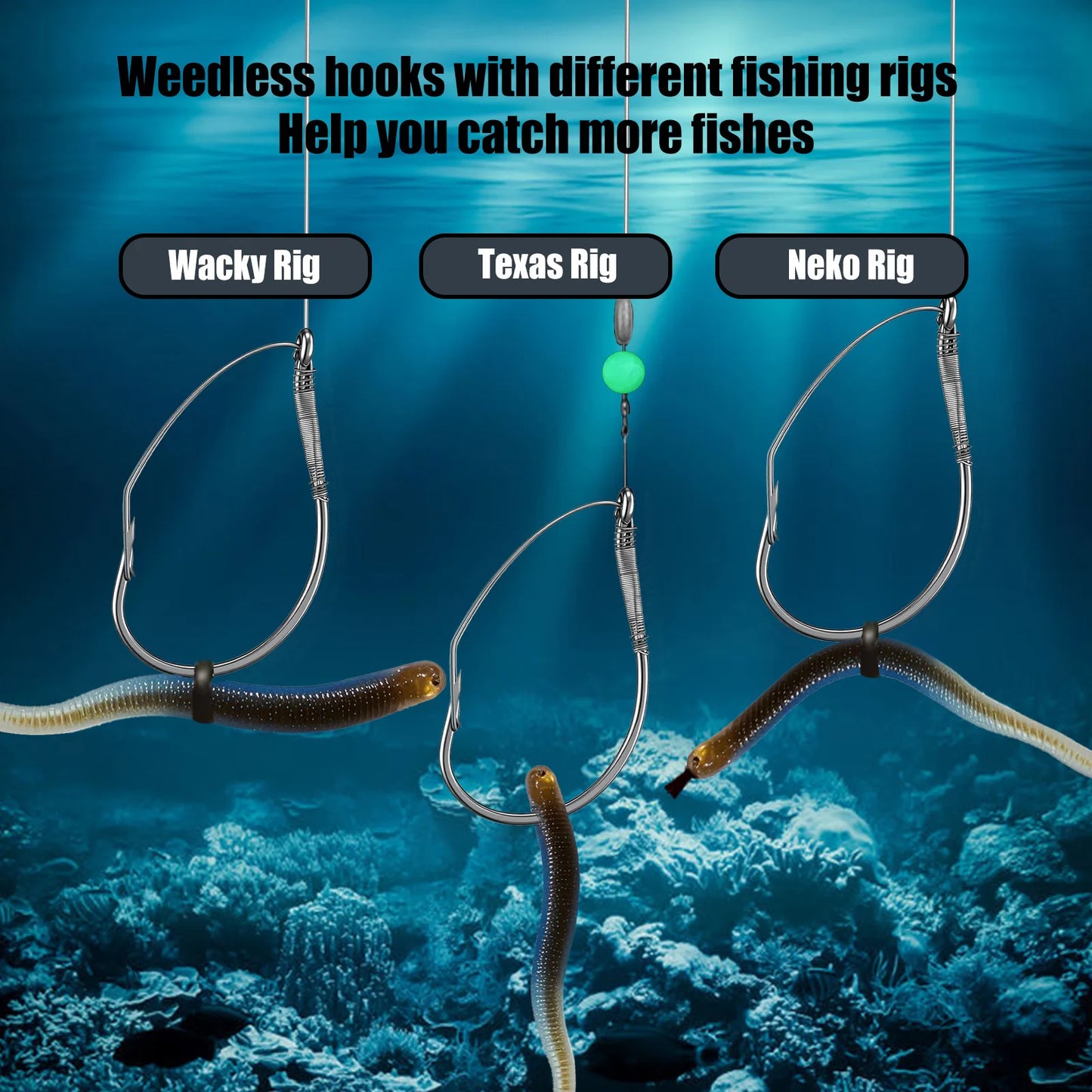 Weedless Drop Shot Hooks