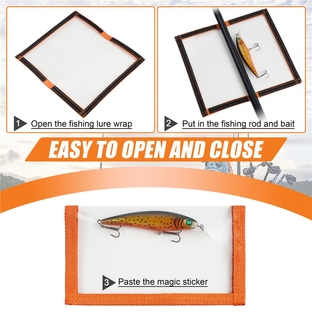 2PCS Fishing Lure Wraps Covers Durable Fishing Hook Covers Lure wrap Protector Gear Saltwater Fishing Bait Storage Tackle