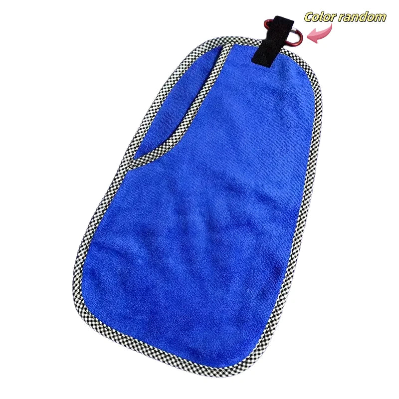 Fish Cleaning Towel Double Layer Thick Quick Dry Hand Towel with Buckle Portable Multifunctional for Fishing Gear Accessories