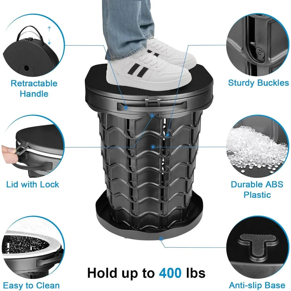 Folding Camping Toilet with Lid