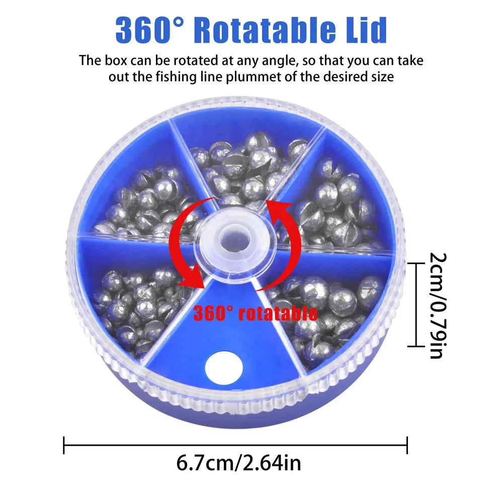 120Gram/box Round split shot fishing weights Removable Fishing Sinkers Fishing Jig rig Accessories Equipment