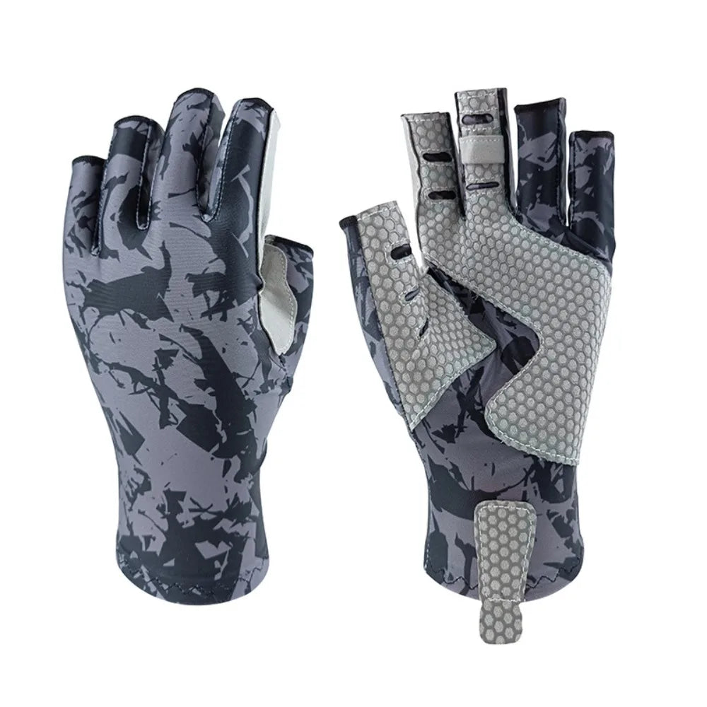 Sun Protection Half Finger Fishing Gloves Summer Sunscreen Half-finger Fingerless Fishing Gloves Fingerless Breathable