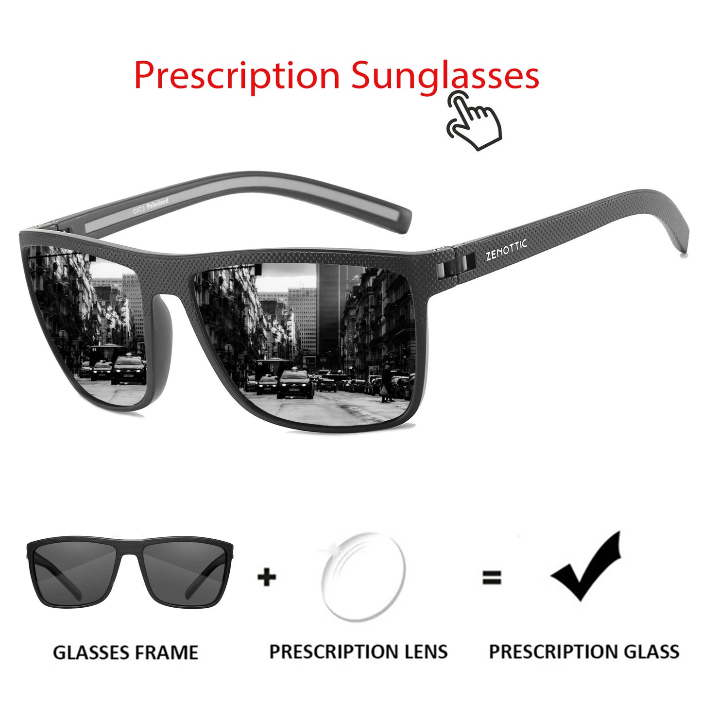 ZENOTTIC Polarized Sunglasses – Men’s Lightweight TR90 Frame, UV400 Protection, Square