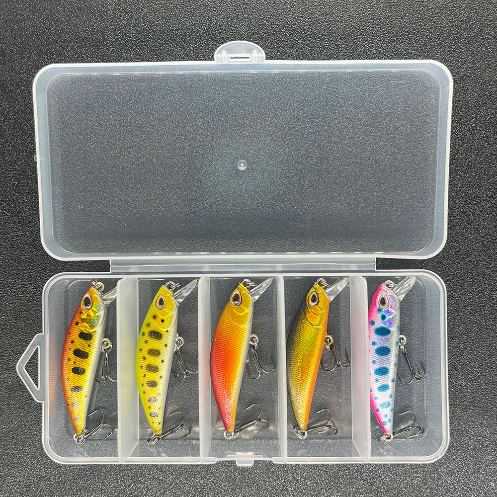5Pcs/Box Fishing Lure Micro Minnow Wobbler