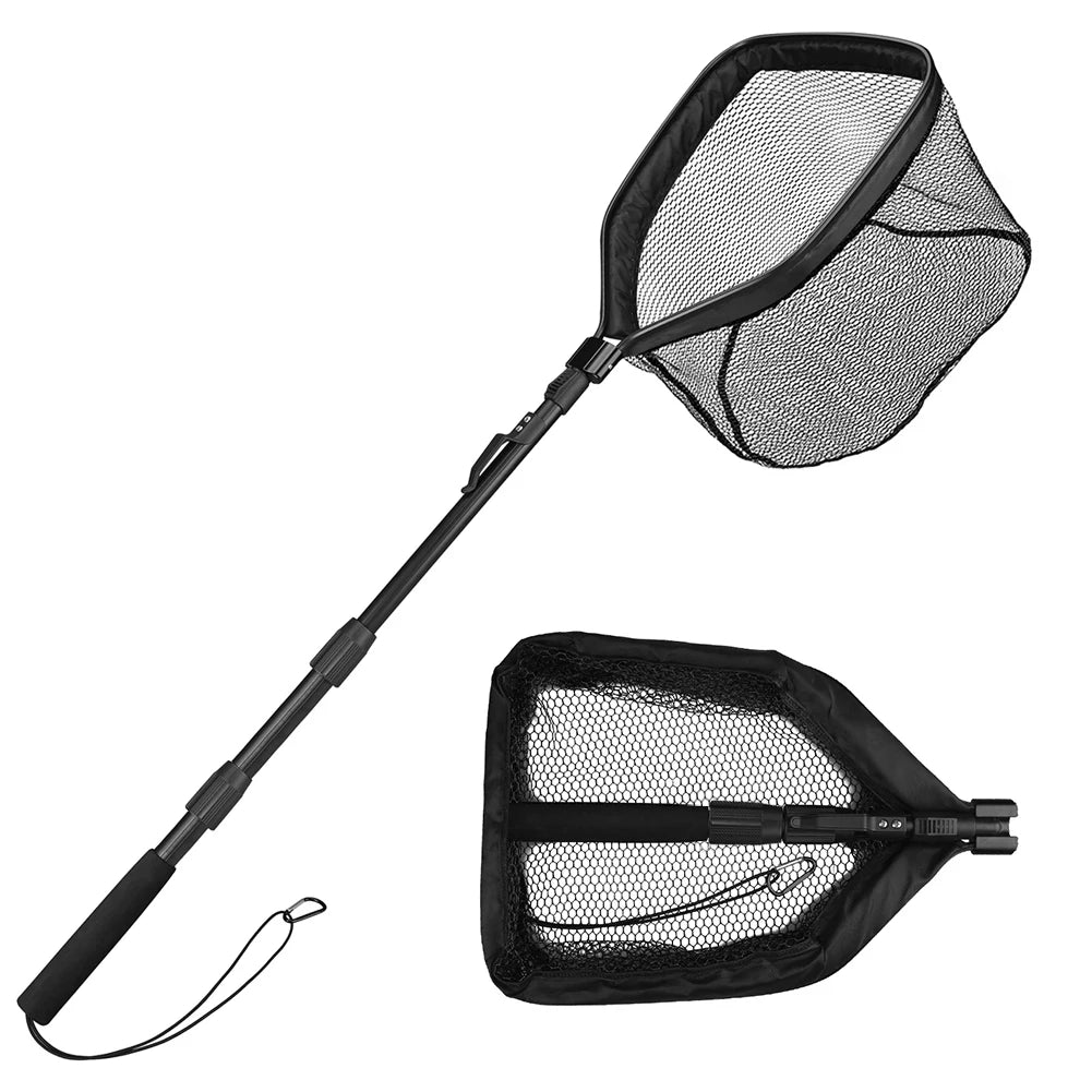Floating/Foldable Landing Net with Telescopic Poleor Saltwater & Freshwater