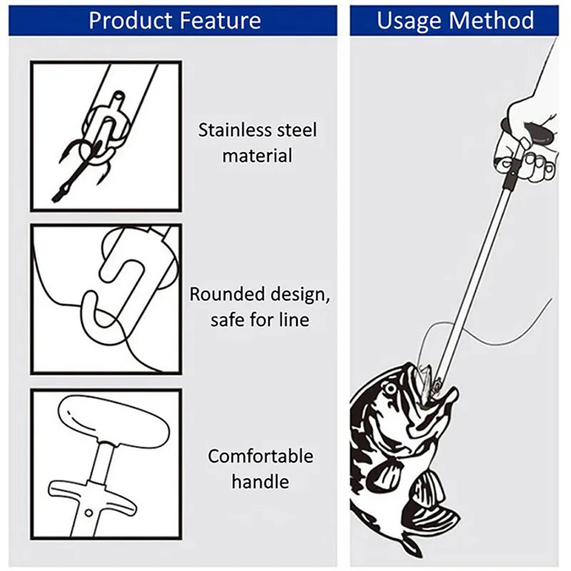 1pc Portable Aluminum T-Hook Taker Hook Taker Hook Remover Fish Hook Separator Fishing Tackle Fishing Equipment