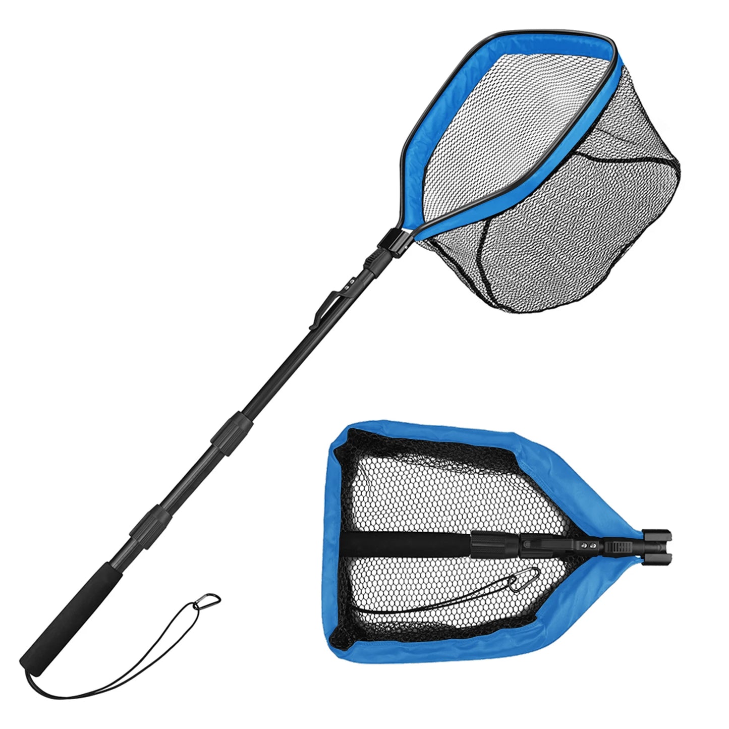 Floating/Foldable Landing Net with Telescopic Poleor Saltwater & Freshwater
