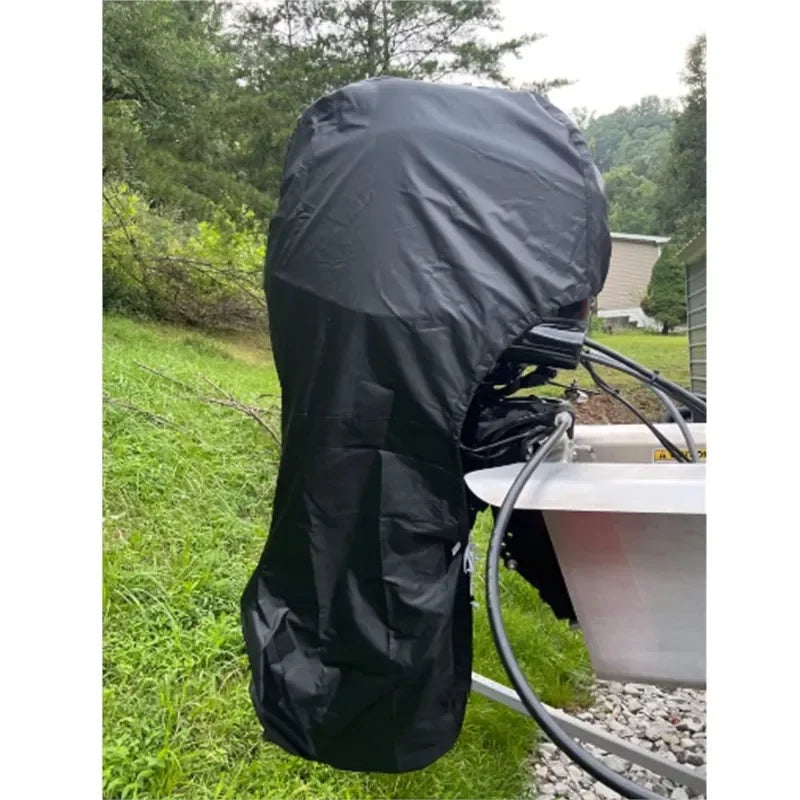 Engine Boat Cover PA Waterproof Rainproof Boat Cover, Yacht Boat Motor Cover, 420D Boat Cover 6-225HP, Simple and Portable