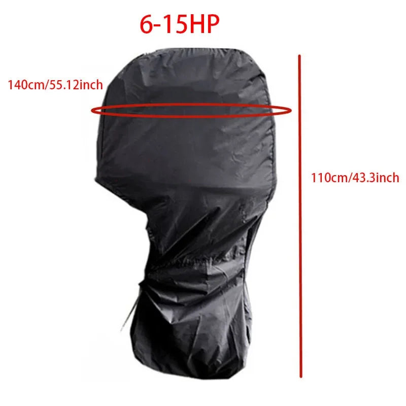 Engine Boat Cover PA Waterproof Rainproof Boat Cover, Yacht Boat Motor Cover, 420D Boat Cover 6-225HP, Simple and Portable